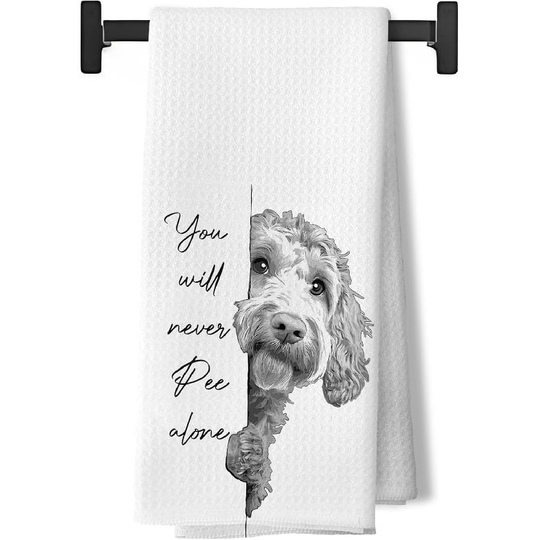 Dachshund Kitchen Towels for Bathroom Decor,Dachshund Gifts for Women,Black and White Dog Decorative Hand Towels for Washroom Restroom,16x24 Inch
