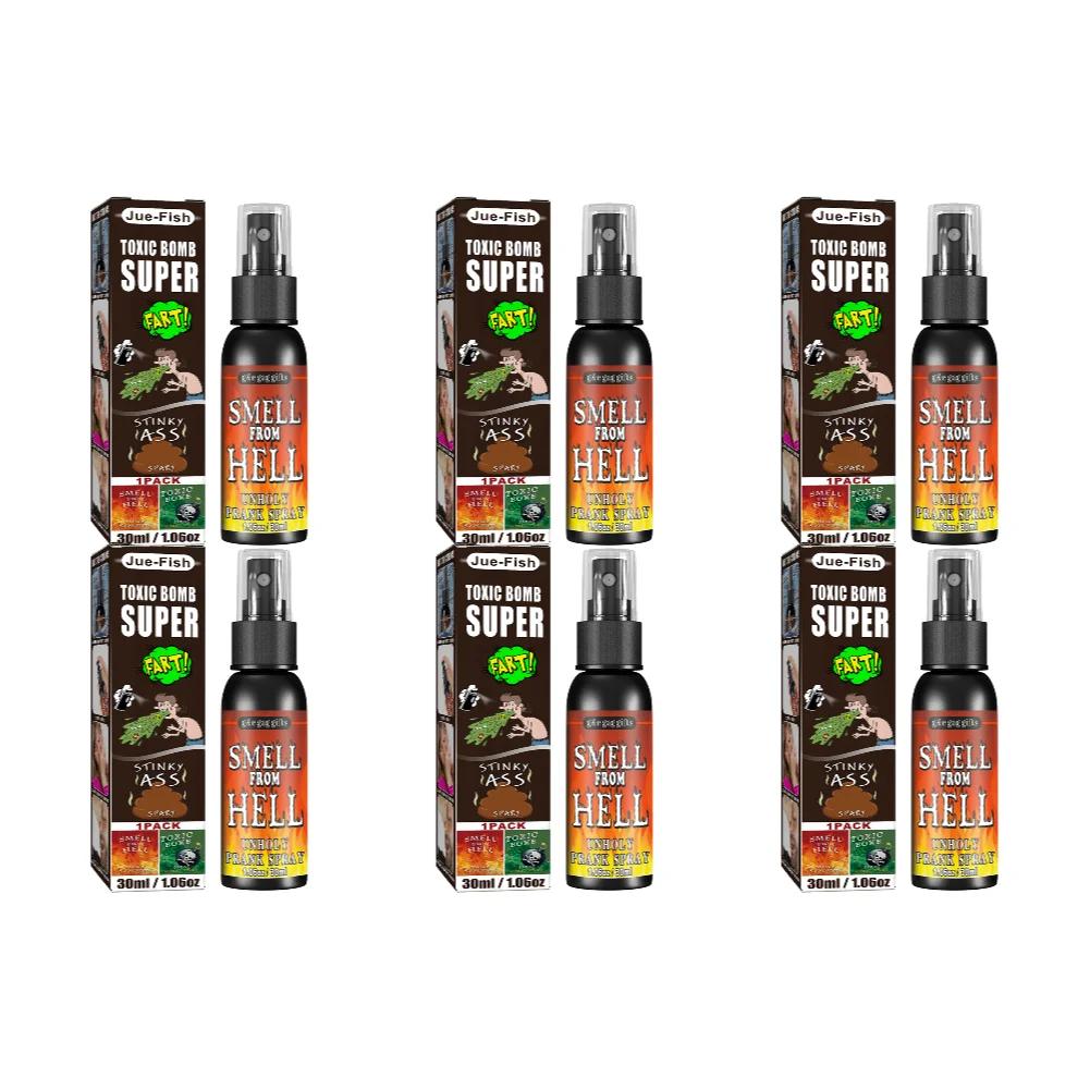 6pcs-1pcs 30ml Halloween Props Liquid Fart Spray Non Toxic Stink Bomb Ass-Smelly Stinky Gas Prank Toy Joke Party Supplies
