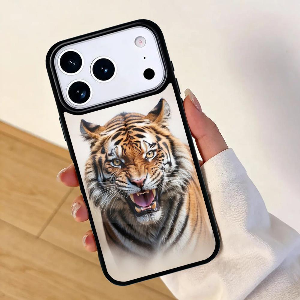 Lion Tiger Face Mobile Phone Case for IPhone 17 AIR 16pro Max 15 14 13 12 11 Bumper Cover