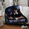 1Pc Wednesday Addams Mystery Flannel Blanket, Soft And Comfortable, Casual Warm, Camping Travel, Christmas, Halloween Xmas Gift L1467