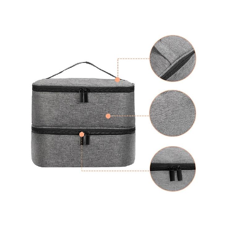 Nail Polish Storage Bag Essential Oil Bag Portable Cosmetic Nail Care Kit Nail Care Tool Storage Box Double Layer 30 Compartment