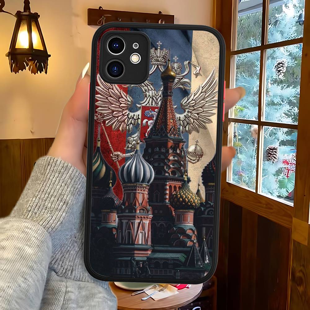 Popular Flag Of Russia For IPhone Air 16 15 14 Plus 13 12 11 Pro Max Matte Cover Jelly Shockproof Phone Case
