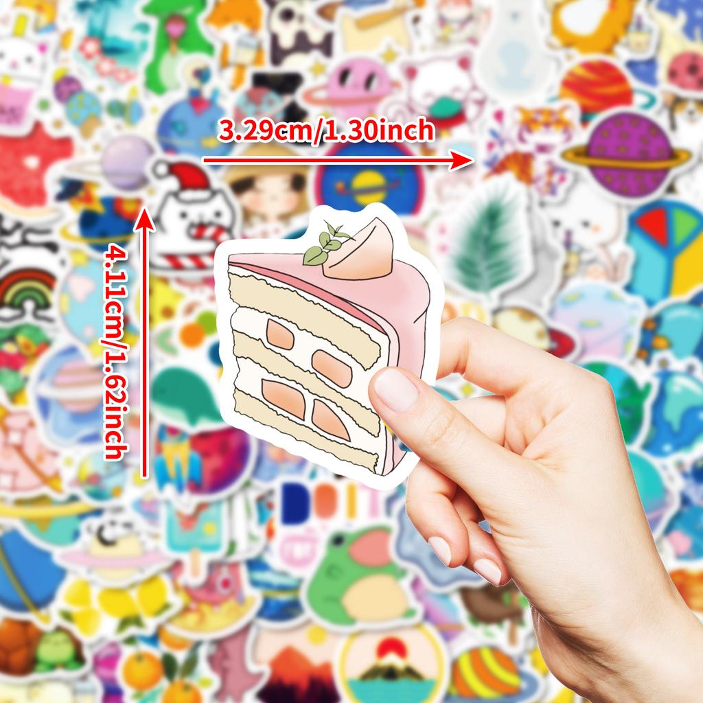 100 Ins Small Size 4Cm Graffiti Stickers Cartoon Hand-Painted Stickers Waterproof Decoration