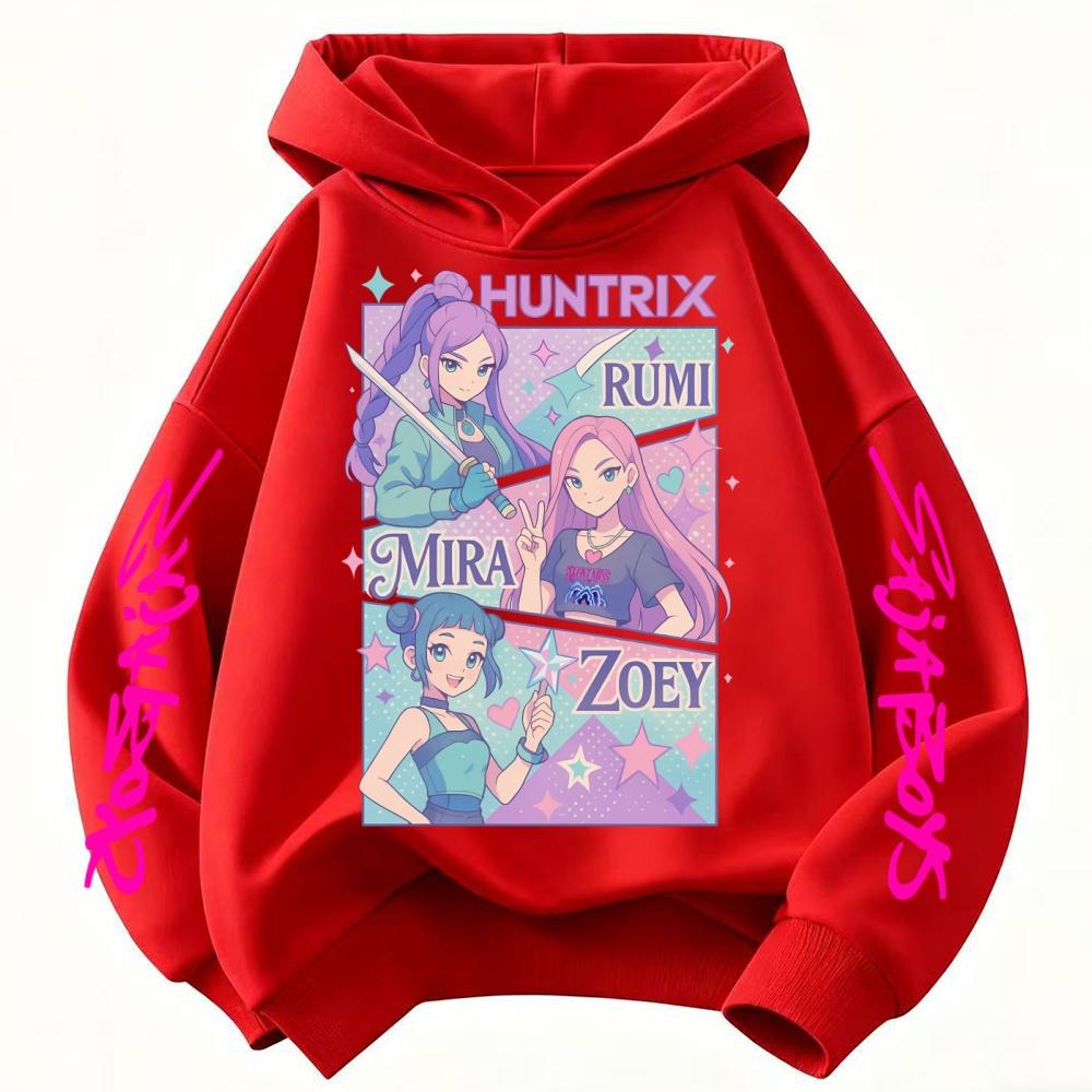 Детская одежда для мальчиков и девочек, аниме, K-pop, толстовка «Охотники на демонов», повседневная, модная, осенне-зимняя, теплая