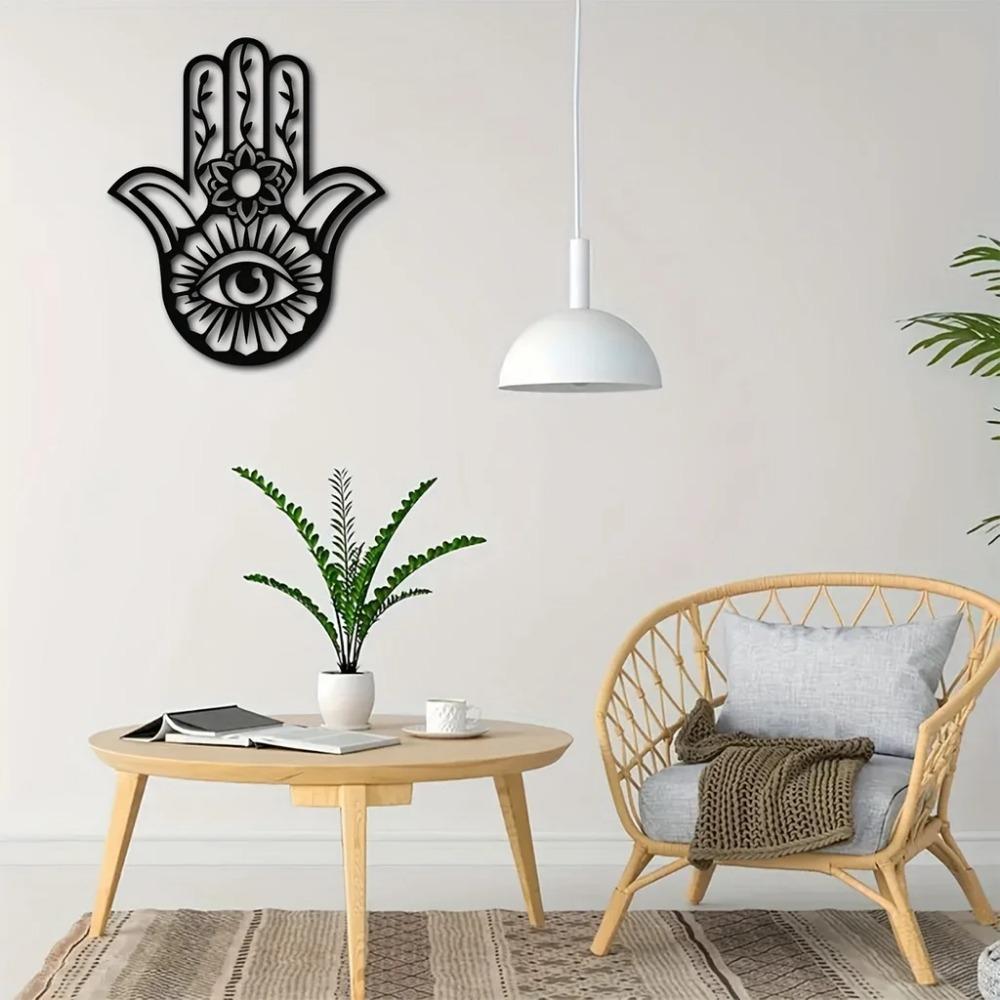 1pc Metal Evil Eye Art Wall Decor - Bohemian & Gothic Metal Wall Hanging - Unique Third Eye Design - Stylish Wall Art for Home