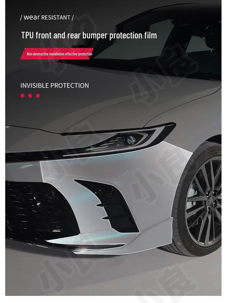 Toyota Camry Front & Rear Bumper TPU Protective Film - Transparent & Invisible, Fits 25 Models