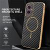 For Motorola Moto G55 5G Phone Case Carbon Fiber Textured Electroplated TPU Back Cover