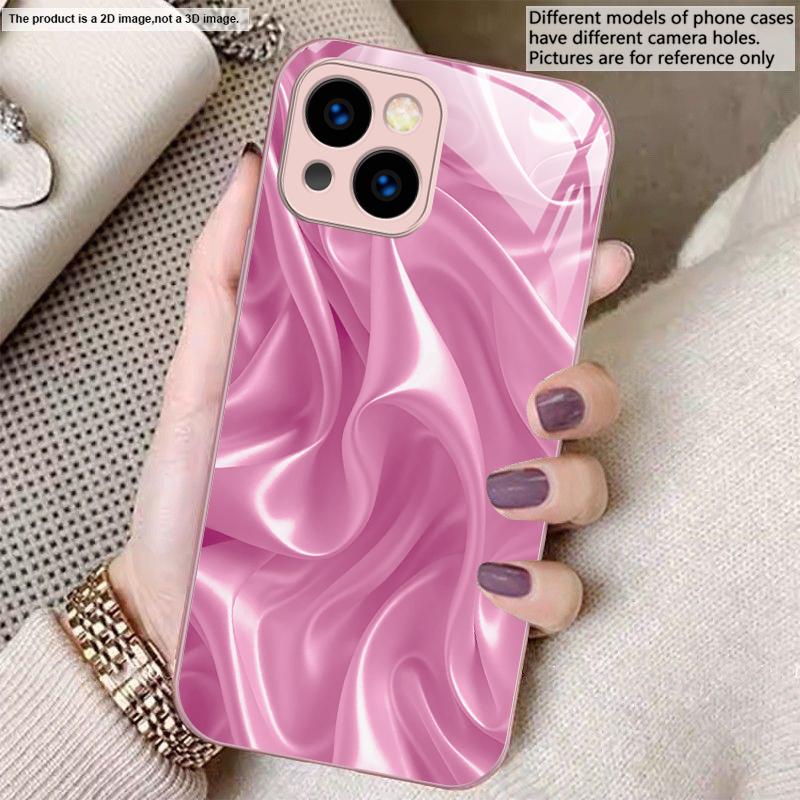 Золотой шелк волн Для iPhone 17 Air 16 E 15 14 13 Plus 12 mini 17 Pro Max 11Pro XR X 16E 7 8 11 Закаленное стекло Чехол для телефона