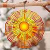 Stained Glass Sunburst Metal Mandala Wind Chime Outdoor Garden Decor for Patio Balcony Unique Gift Idea No Batteries Needed