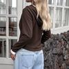 2026 Autumn/Winter Women's Slim Fit Faux Two-Piece Hooded Sweatshirt