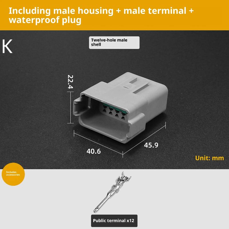 1 Pcs Dt Connector With 15Cm Wiring Harness Dt06-2S/Dt04-2P 2P 3P 4P 6P 8P 12P Waterproof Electrical Connector