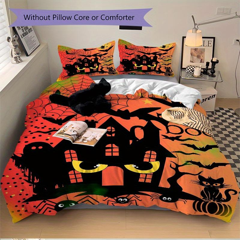 3pcs Witch Halloween Print Cover Set Ultra Soft, Breathable, and Comfortable Bedding with Stylish Design for Bedroom and Guest Room Decor 1 Cover