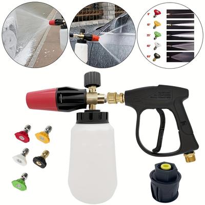 Пеногенератор большой емкости 5 насадок + Адаптер Karcher Комплект из 4 шт. Аксессуар для мойки высокого давления Пистолет для мойки автомобилей Решение для очистки автомобилей P