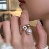 Французский циркон неправильная жемчужина открытое кольцо простое модное кольцо на указательный палец темпераментные украшения женские