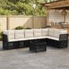 Garden Sofa Set 8 pcs. Black Poly Rattan