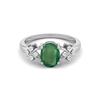 8X6MM Oval Emerald Gemstone 925 Sterling Silver Solitaire Vine-Inspired Women Wedding Ring