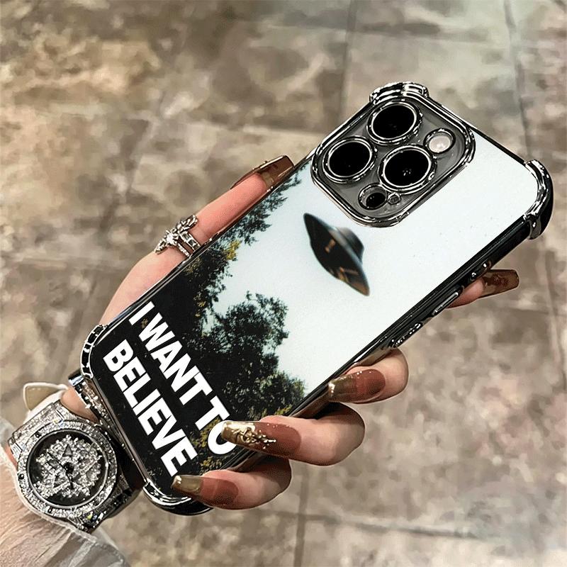 Чехол для телефона The X Files Я хочу верить с покрытием для iPhone 16 17 Pro Max Air 16E 14 15 Plus 12 13 Mini, противоударный, с защитой Airbag