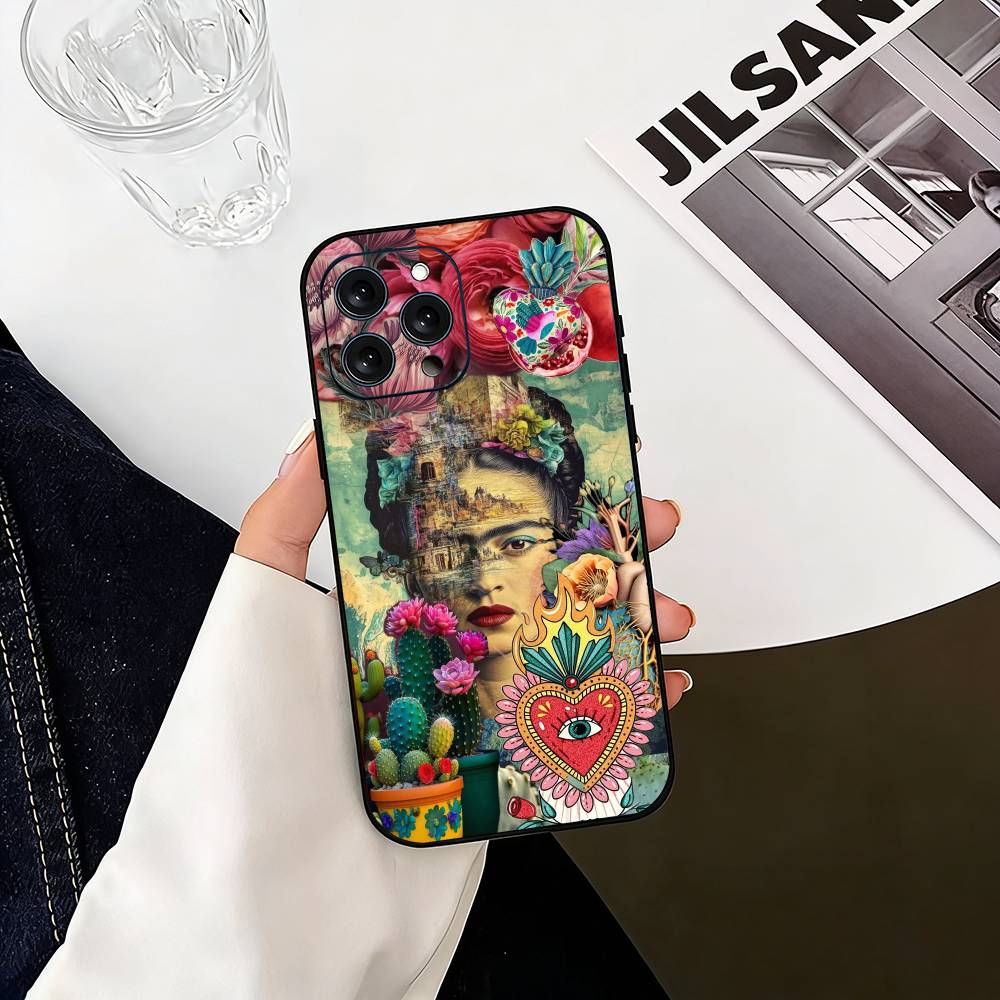 Модный чехол для телефона F-fridaS Kahlo-PC Силиконовый Мягкий Для IPhone 17 16 15 14 13 12 11 X XR Plus Pro Max Plus