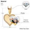 Fashion Memory Jewelry Gold Plated Hip Hop Picture Necklace Iced Out Jewelry Men Women Sublimation Blanks Custom Photo Pendant