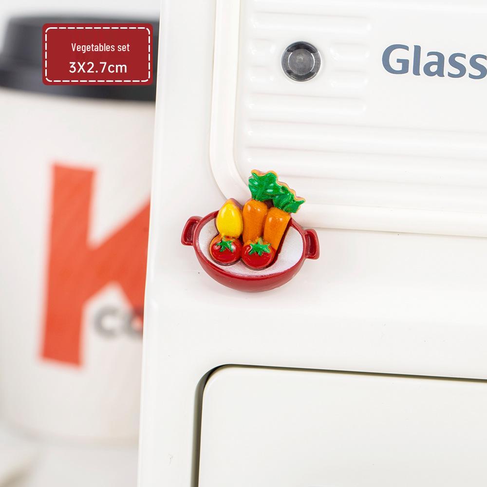 Miniature Cute Food Refrigerator Magnet Set - DIY Resin Home Decoration Stickers