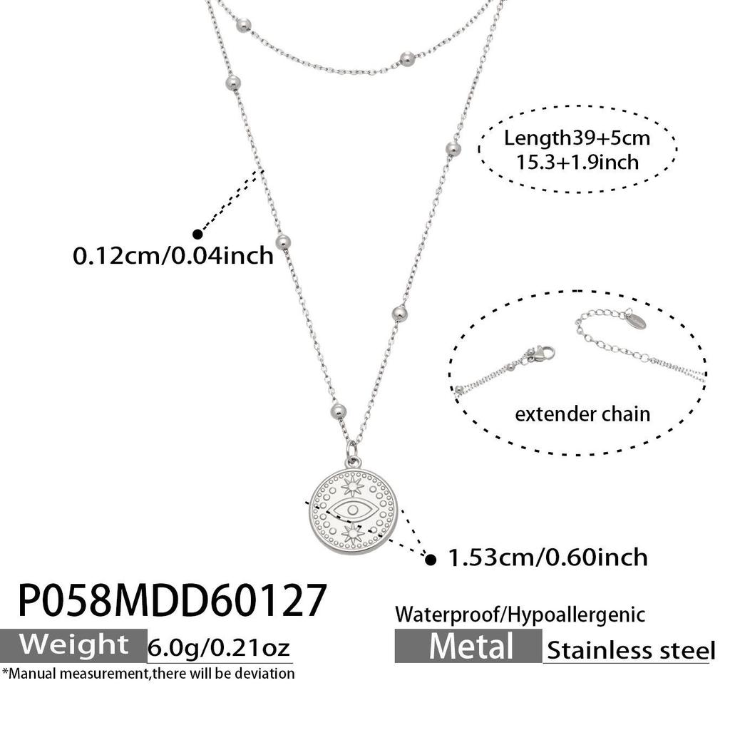 Двухслойное ожерелье с глазом Фатимы, покрытое 18-каратным золотом, с простым дизайном