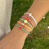 Bohemian Summer Fruit Bracelet for Women Girls Watermelon Lemon Strawberry Handwoven Adjustable Bangles Friendship Jewelry Gifts
