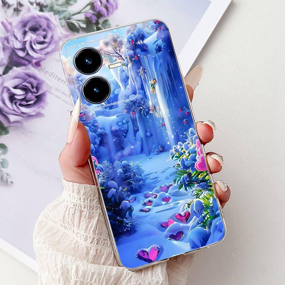For Vivo Y22 Y22s Y22t V2206 V2207 Elegant Floral Butterfly Phone Case For Vivo Y22 Y22S Y22T 4G Soft Silicone TPU Cases