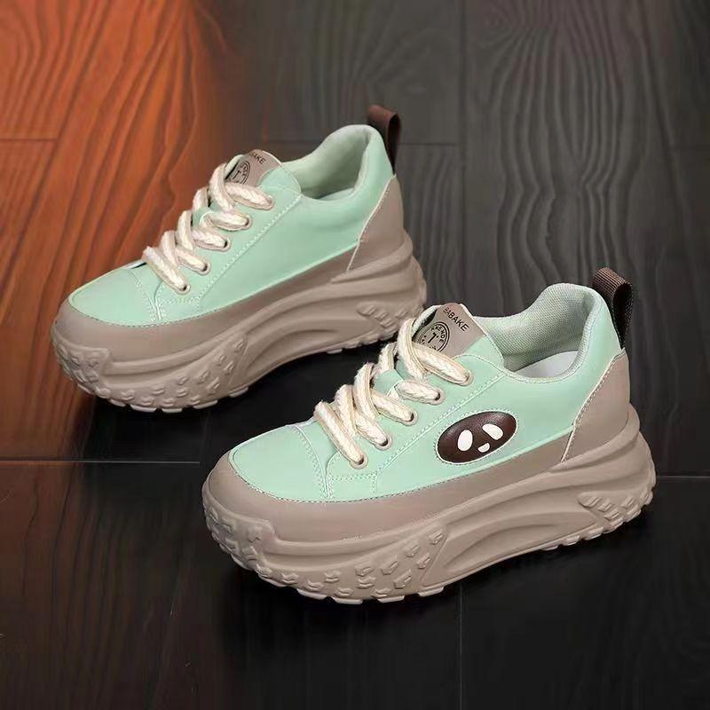 Fashion Ladies Footwear High On Platform Spring Autumn Green Lace Up Women's Shoes Stylish Daily Routine Designer Luxury Fashion 2025 39