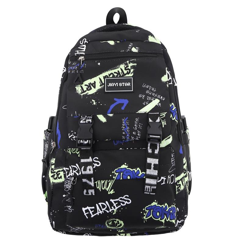 Школьный рюкзак для средней школы, женский, с принтом граффити, мужской, большой вместимости, дорожный рюкзак