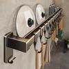 Double Pole Kitchen Organizer Hook Aluminum Spatula Storage Rack Kitchen Utensil Organizer  Home