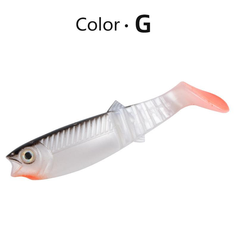 Cross-border Bestseller Multi-jointed T-tail Stainless Steel Spanish-style Magic Soft Lures Artificial Baits Black-pit Lures
