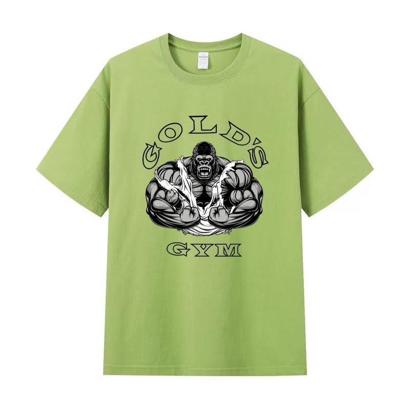 Летняя мужская футболка высокого качества из хлопка с короткими рукавами и принтом, женская футболка, модная спортивная рубашка, повседневный топ для бега