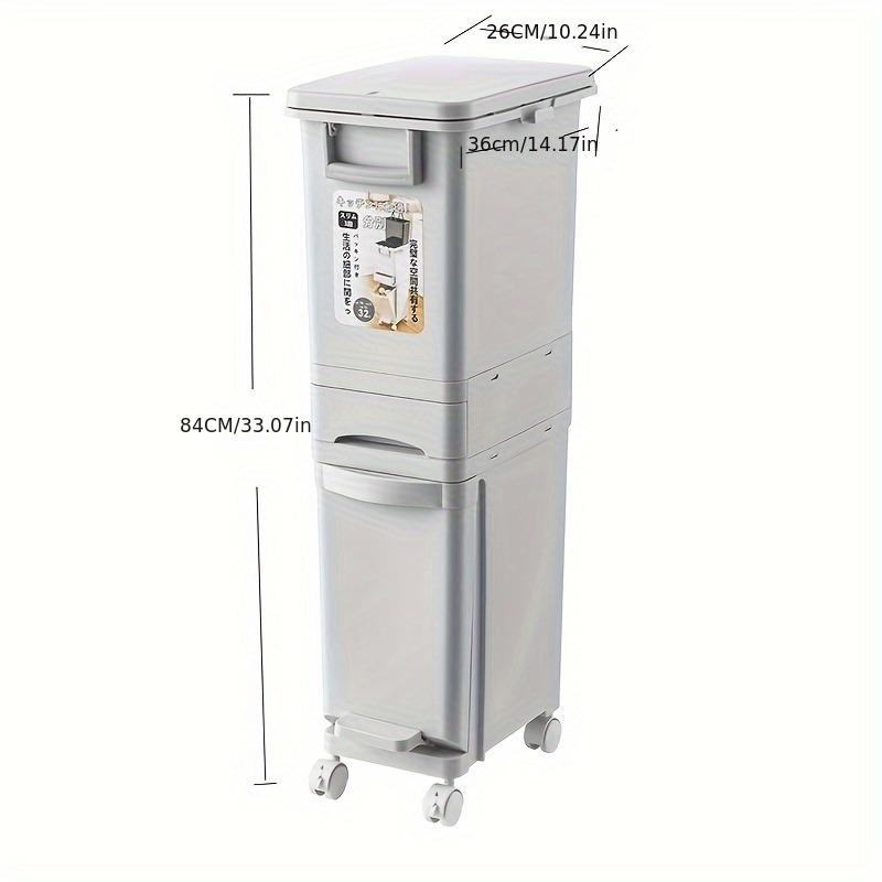 29 л/32 л Большое мусорное ведро с двумя отделениями, ножная педаль, прочный пластиковый контейнер, разделение сухого/влажного, надежная крышка, управление кухонными отходами