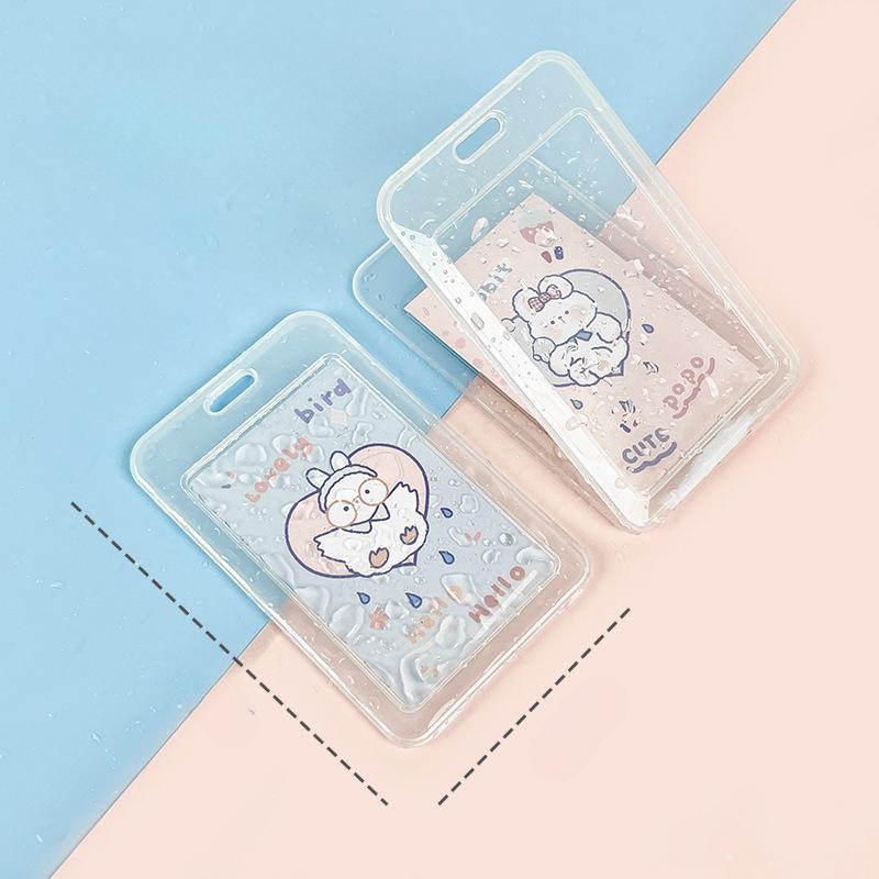 Милый прозрачный чехол для карты на шнурке, чехол для студенческой карты на автобусе, чехол для мультяшной рабочей карты, держатель для кредитной карты, держатель удостоверения личности с веревкой