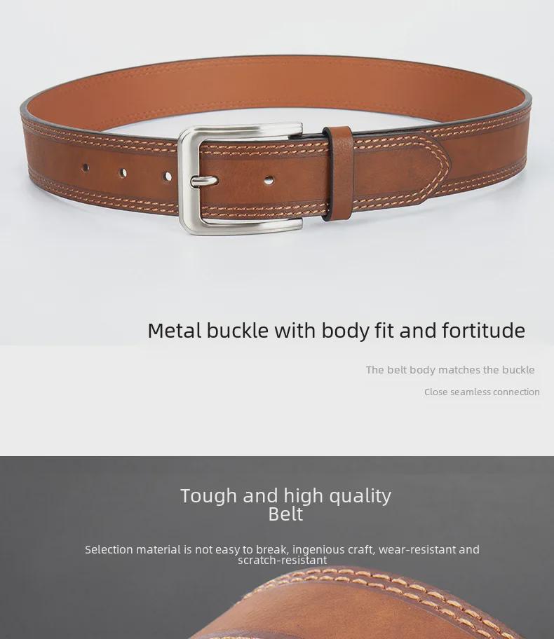 Мужской повседневный деловой ремень с пряжкой - универсальный для джинсов