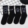 Мужские Женские Носки Хлопок Простота Аниме Дьявольская Гримаса Харадзюку Черно-Белые Граффити Модные Длинные Забавные Хип-Хоп Носки Унисекс medias