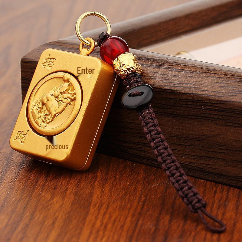 2025 Year of the Snake Spinning Key Charm Pendant for Men