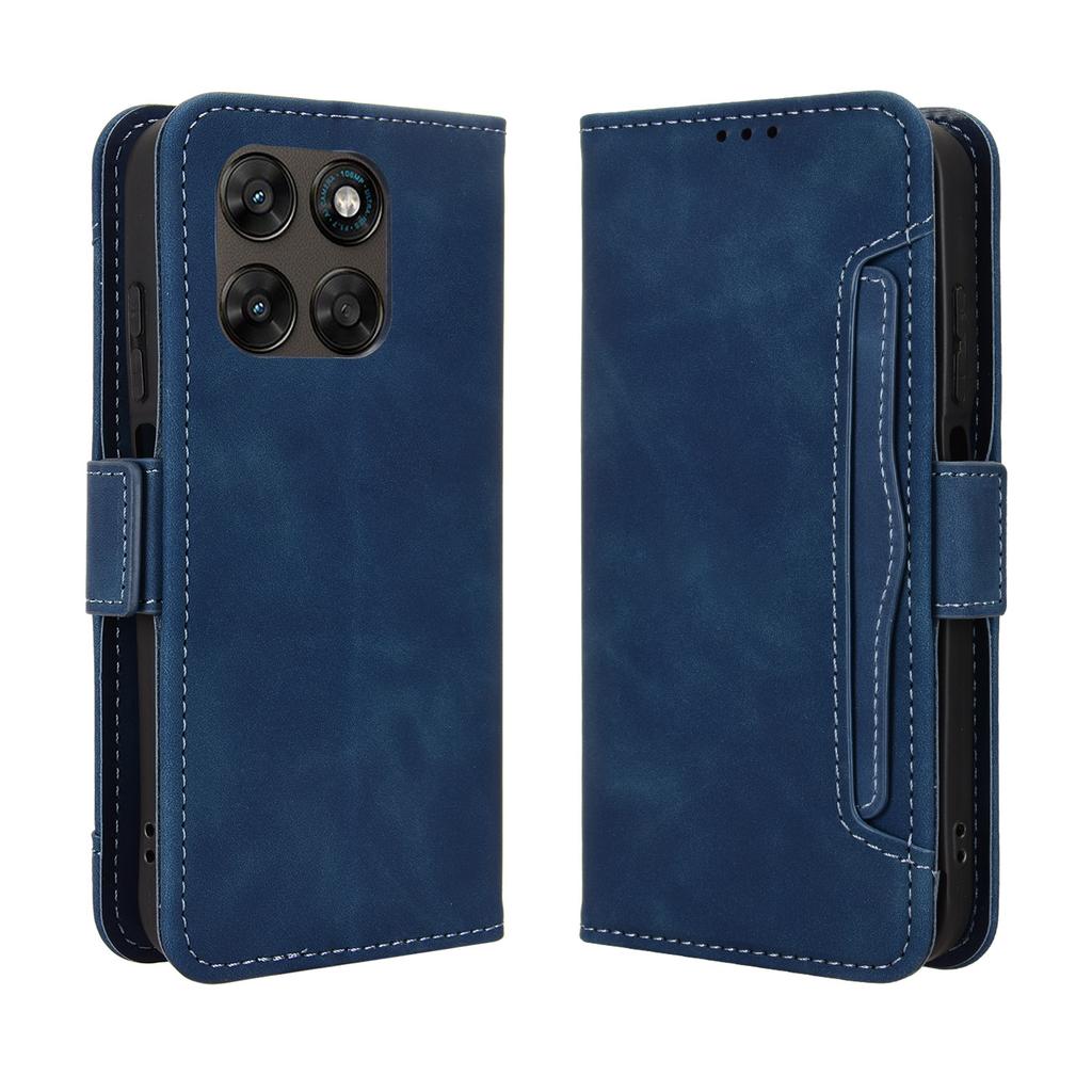 Wallet Case for Moto G67 5G - Leather/PU, Blue, With Card Holder