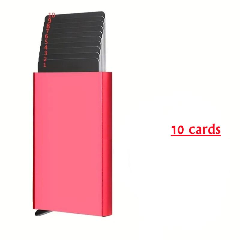 Large Capacity 6/10 Cards Holder, Men High Quality Credit Card Holder, Slim Card Case Anti-theft-RFID Auto Pop Up Travel Thin Wallets for Men