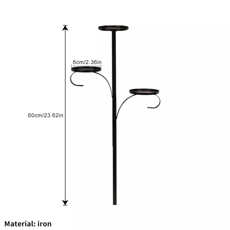 Черный тройной верхушка для дерева, подсвечник для верхушки дерева, верхушка для канделябра