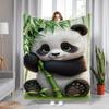 A Cozy And Adorable Panda Fleece Blanket That Is Soft, Warm, And Versatile, Suitable for All Seasons - The Perfect Choice for Tr