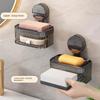 Removable Drain Soap Box Punch-Free Soap Rack Practical Suction Cup Sponge Soap Holder  for Home