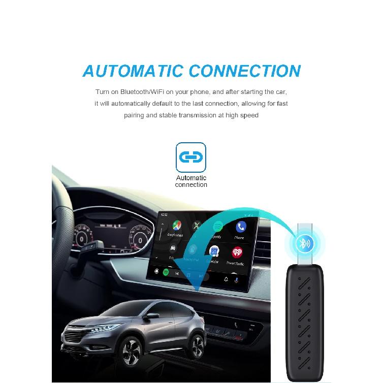 2026 NEW Wired to Wireless CarPlay and Android Auto 2 in 1 Mini Adapter 5GHz WiFi5 for 99% Original Wired CarPlay/Auto Cars