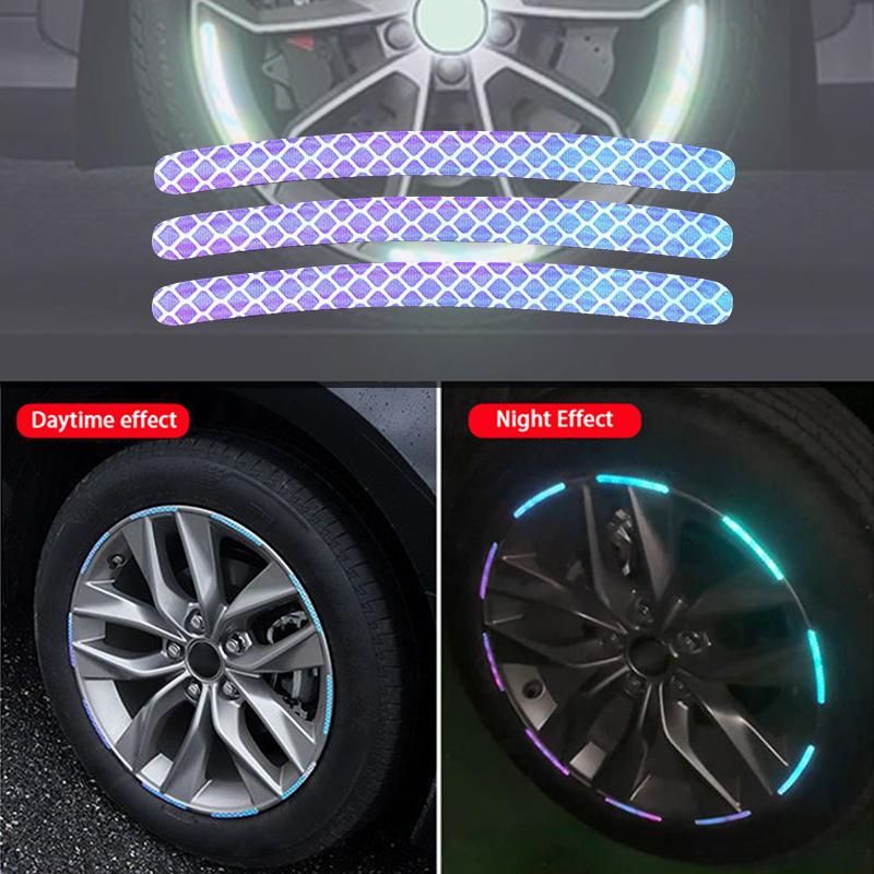 SEAMETAL 20 шт. Наклейка на ступицу колеса автомобиля для мотоцикла, автомобиля, светящаяся, универсальная, для безопасной ночной езды