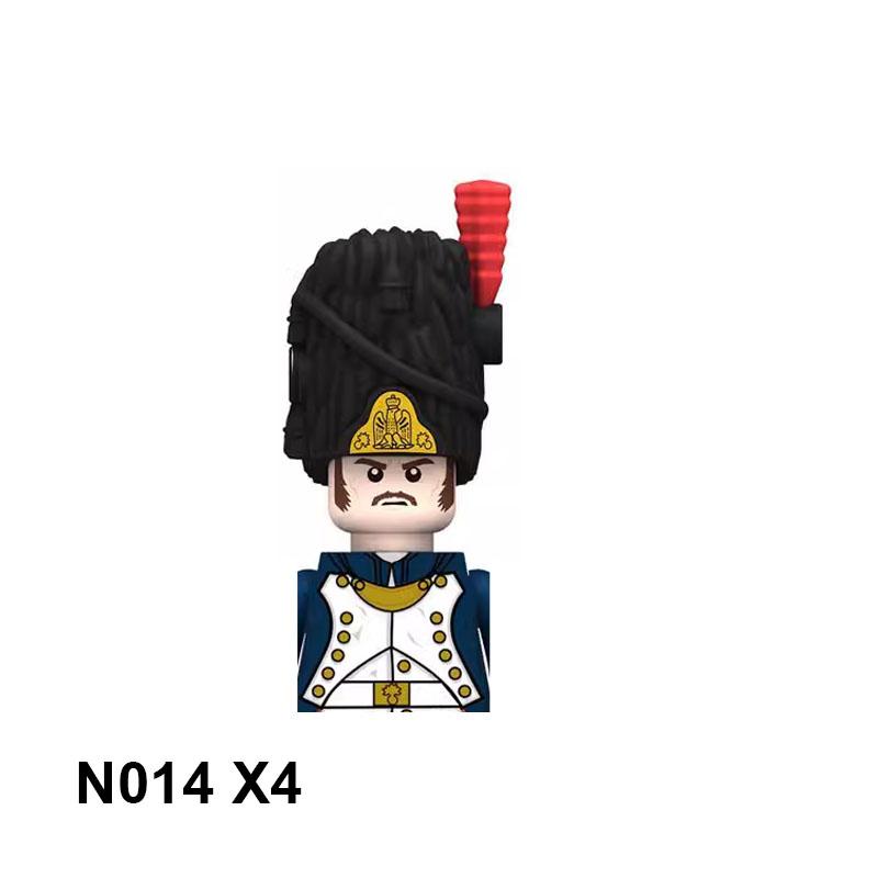 4pcs Military Building Blocks Medieval Knights Duke Marshal Figures Napoleonic Wars Weapons Sword Flags Shoulder Armor Cape Brick MOC