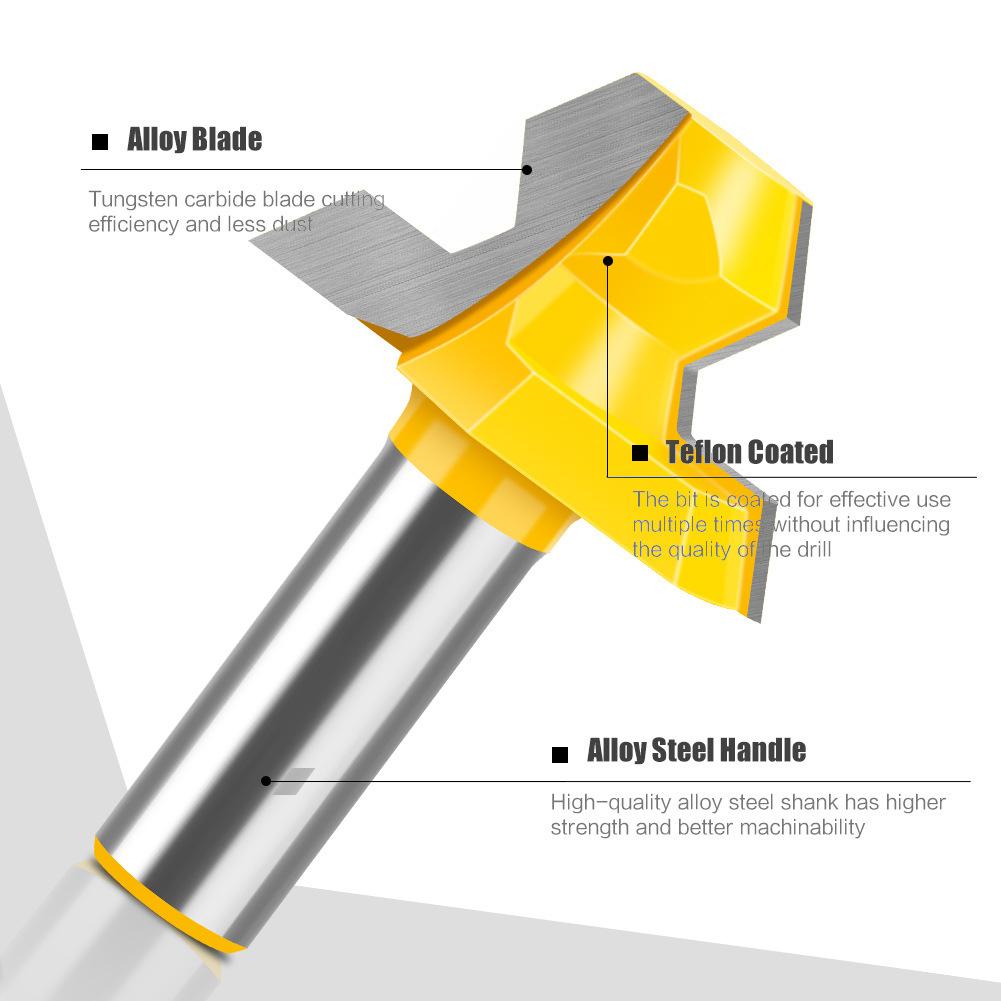 Hexahedral tenon knife set Woodworking milling cutter Splicing cutter Tungsten steel plywood knife Barrel knife Regular octahedral tenon knife