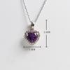 S925 Silver "Love" Heart Shape African Amethyst Gemstone Pendant Necklace Fine Jewelry for Lady Wife Daughter Birthday Gift