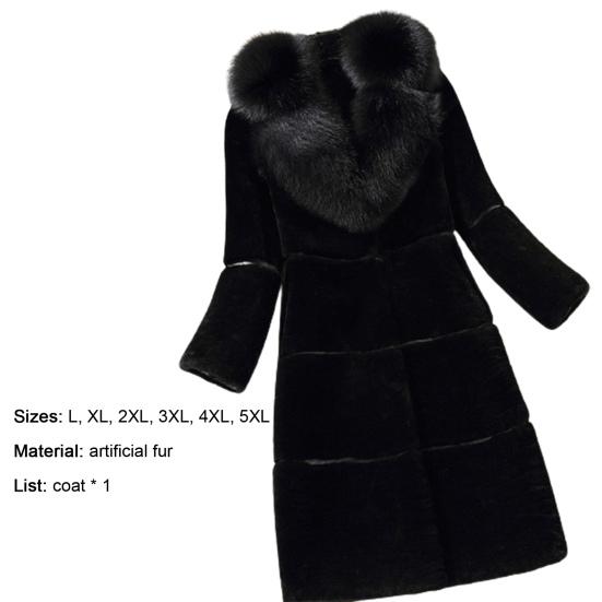 Пальто из искусственного меха с длинным рукавом, толстый зимне-осенний отложной воротник для офиса