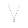 Louis Vuitton Monogram Carved Letter Logo Decoration 925 Silver Necklace Men necklace M00331