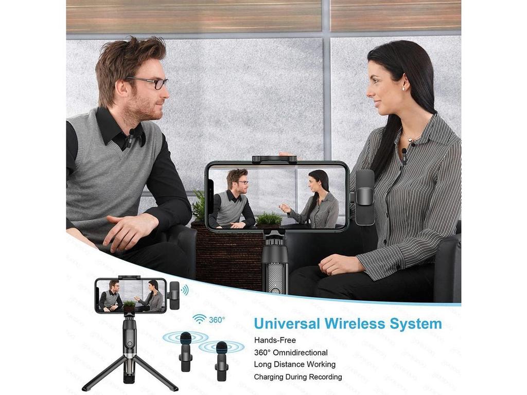 Беспроводной петличный микрофон для ПК Iphone Ipad Android для записи интервью в прямом эфире Vlog